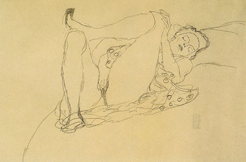 Reclining Female Nude Gustav Klimt